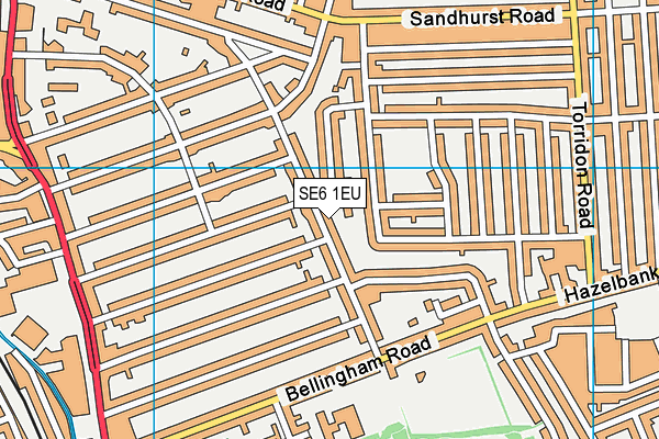 SE6 1EU map - OS VectorMap District (Ordnance Survey)