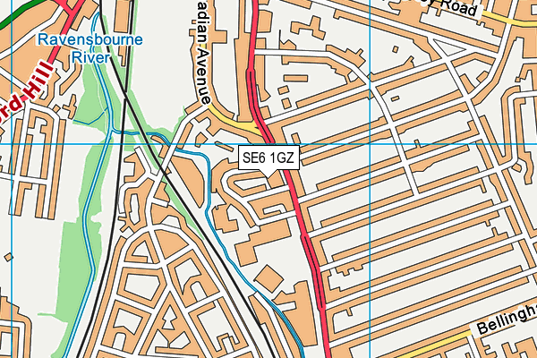 SE6 1GZ map - OS VectorMap District (Ordnance Survey)