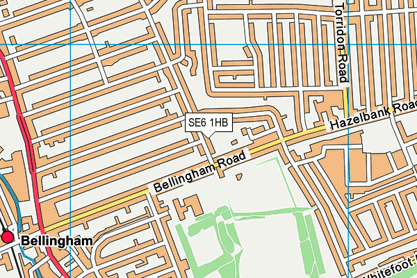 SE6 1HB map - OS VectorMap District (Ordnance Survey)