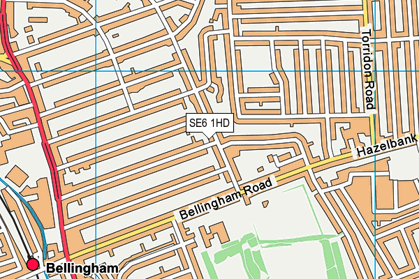 SE6 1HD map - OS VectorMap District (Ordnance Survey)
