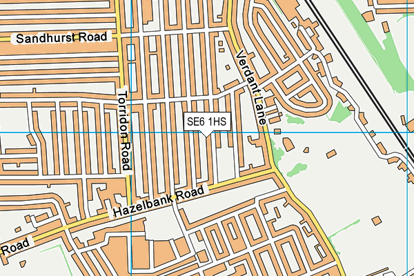 SE6 1HS map - OS VectorMap District (Ordnance Survey)