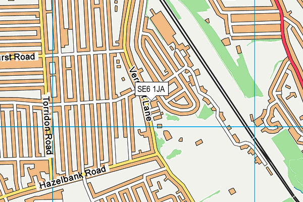 SE6 1JA map - OS VectorMap District (Ordnance Survey)