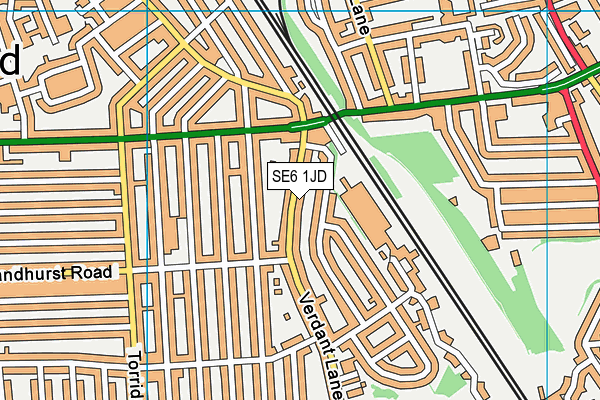 SE6 1JD map - OS VectorMap District (Ordnance Survey)