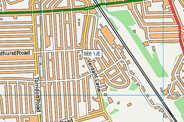 SE6 1JE map - OS VectorMap District (Ordnance Survey)