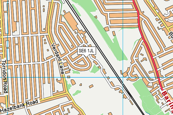 SE6 1JL map - OS VectorMap District (Ordnance Survey)