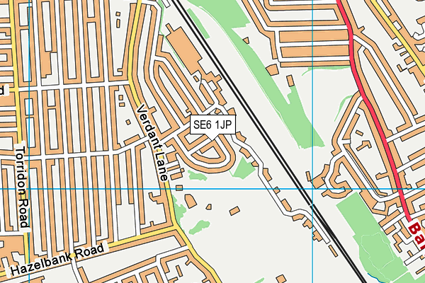 SE6 1JP map - OS VectorMap District (Ordnance Survey)
