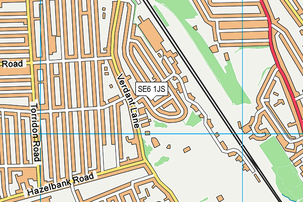 SE6 1JS map - OS VectorMap District (Ordnance Survey)