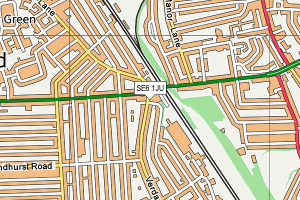 SE6 1JU map - OS VectorMap District (Ordnance Survey)