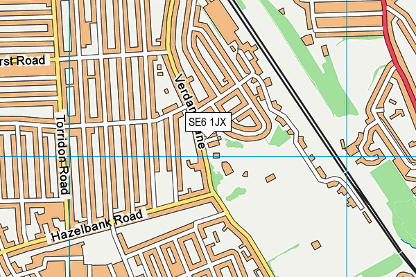 SE6 1JX map - OS VectorMap District (Ordnance Survey)