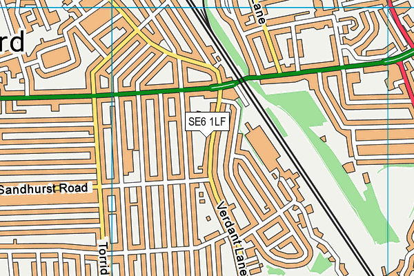 SE6 1LF map - OS VectorMap District (Ordnance Survey)