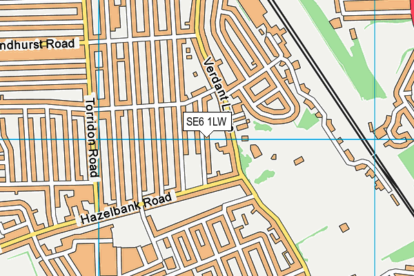 SE6 1LW map - OS VectorMap District (Ordnance Survey)