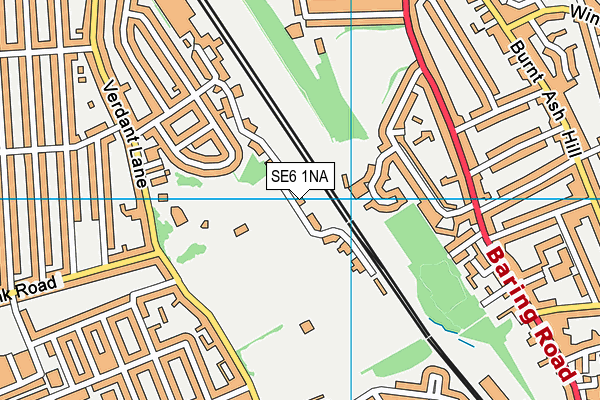 SE6 1NA map - OS VectorMap District (Ordnance Survey)