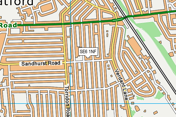SE6 1NF map - OS VectorMap District (Ordnance Survey)