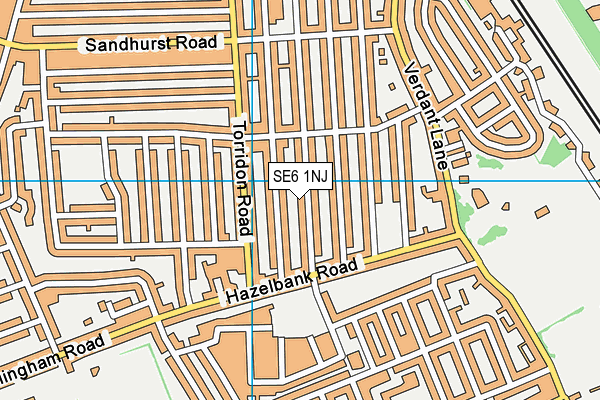 SE6 1NJ map - OS VectorMap District (Ordnance Survey)