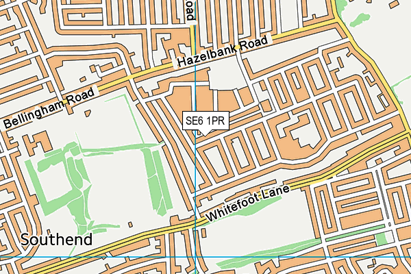 SE6 1PR map - OS VectorMap District (Ordnance Survey)