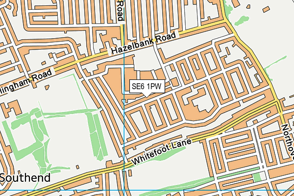 SE6 1PW map - OS VectorMap District (Ordnance Survey)