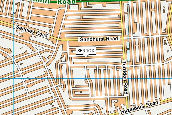 SE6 1QX map - OS VectorMap District (Ordnance Survey)