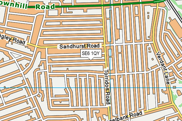 SE6 1QY map - OS VectorMap District (Ordnance Survey)