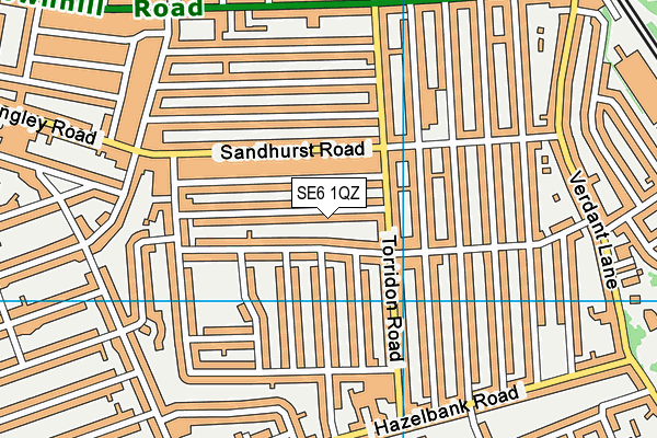 SE6 1QZ map - OS VectorMap District (Ordnance Survey)