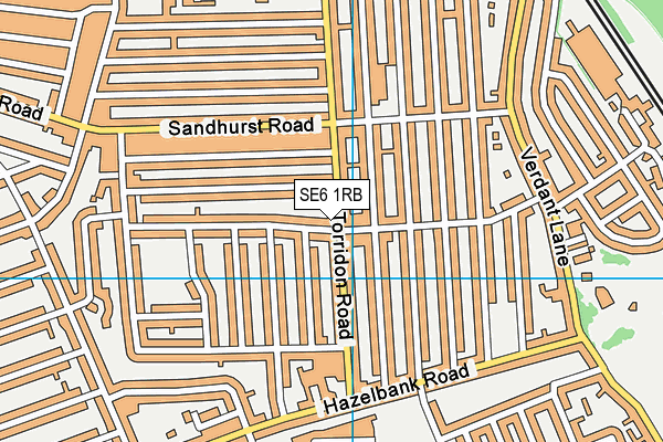 SE6 1RB map - OS VectorMap District (Ordnance Survey)