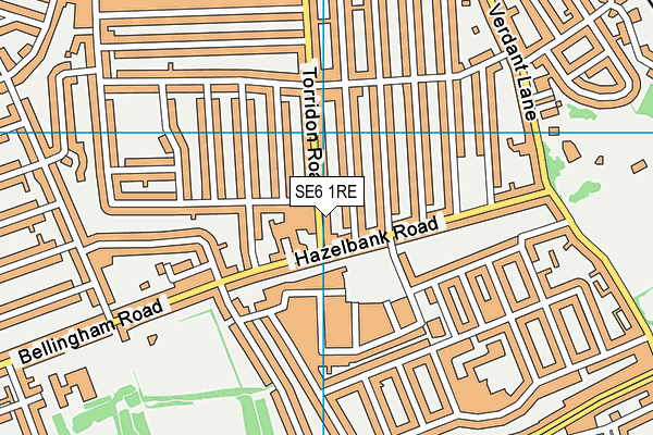 SE6 1RE map - OS VectorMap District (Ordnance Survey)