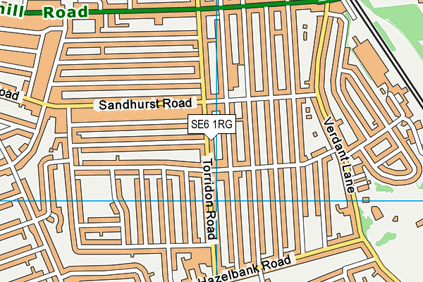 SE6 1RG map - OS VectorMap District (Ordnance Survey)