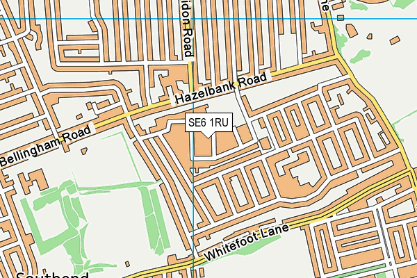 SE6 1RU map - OS VectorMap District (Ordnance Survey)