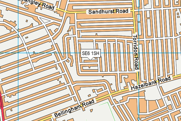 SE6 1SH map - OS VectorMap District (Ordnance Survey)