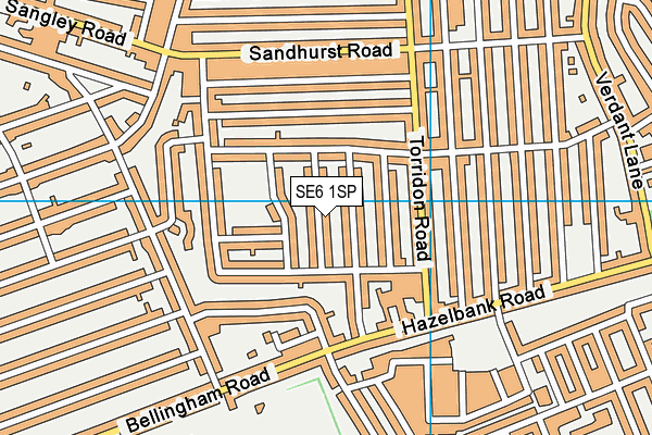 SE6 1SP map - OS VectorMap District (Ordnance Survey)
