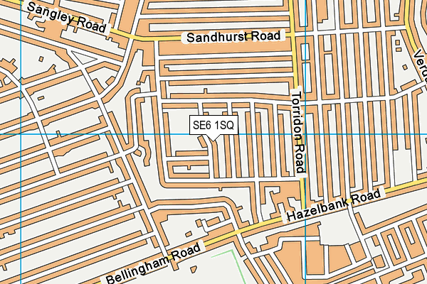 SE6 1SQ map - OS VectorMap District (Ordnance Survey)