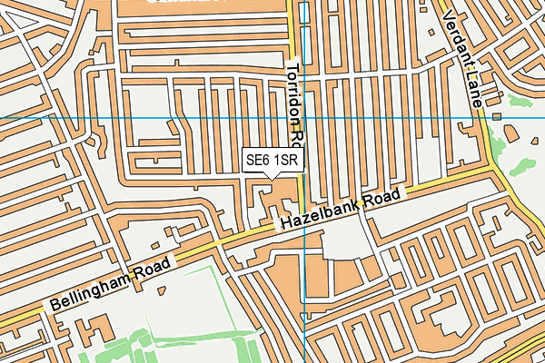 SE6 1SR map - OS VectorMap District (Ordnance Survey)