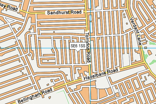 SE6 1SS map - OS VectorMap District (Ordnance Survey)