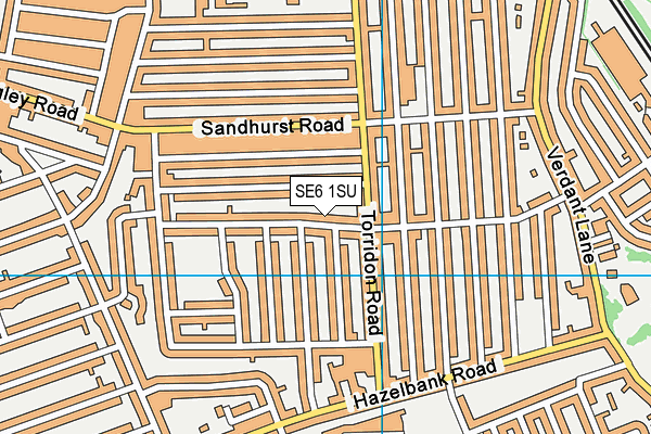 SE6 1SU map - OS VectorMap District (Ordnance Survey)