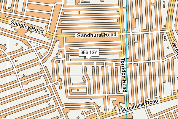 SE6 1SY map - OS VectorMap District (Ordnance Survey)