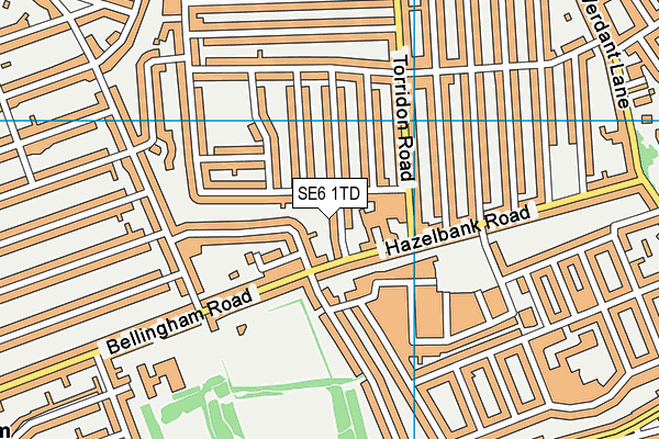 SE6 1TD map - OS VectorMap District (Ordnance Survey)