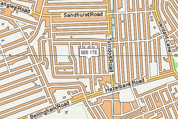 SE6 1TE map - OS VectorMap District (Ordnance Survey)