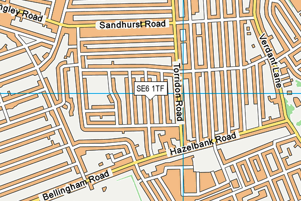 SE6 1TF map - OS VectorMap District (Ordnance Survey)
