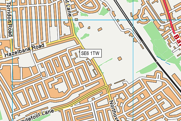 SE6 1TW map - OS VectorMap District (Ordnance Survey)