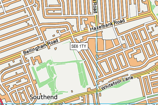 SE6 1TY map - OS VectorMap District (Ordnance Survey)