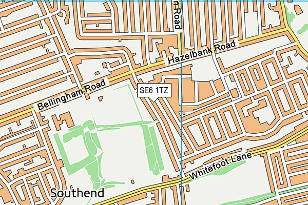 SE6 1TZ map - OS VectorMap District (Ordnance Survey)