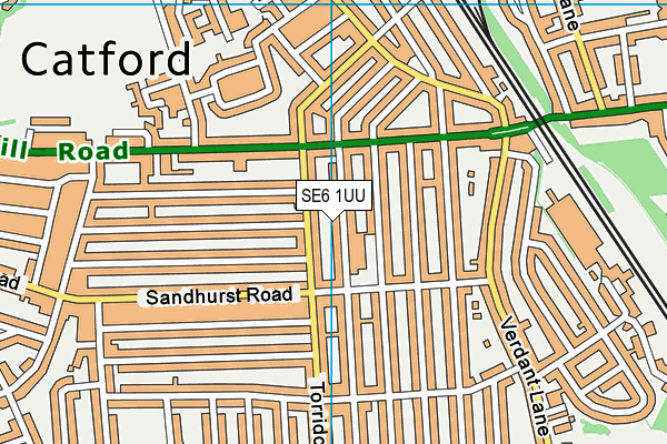 SE6 1UU map - OS VectorMap District (Ordnance Survey)