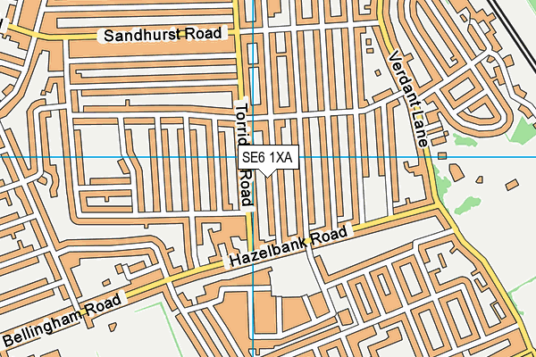 SE6 1XA map - OS VectorMap District (Ordnance Survey)