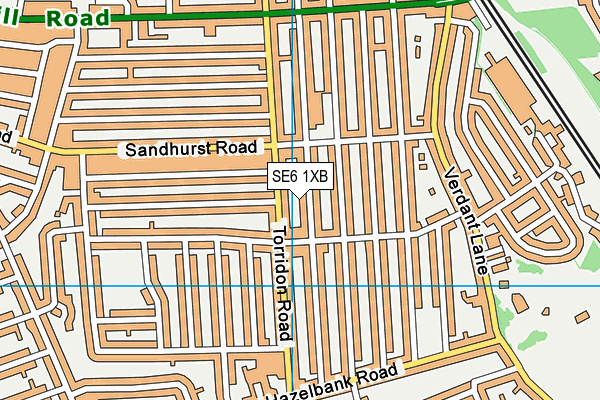 SE6 1XB map - OS VectorMap District (Ordnance Survey)