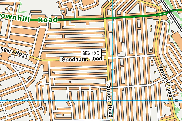 SE6 1XD map - OS VectorMap District (Ordnance Survey)