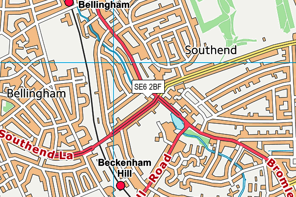 SE6 2BF map - OS VectorMap District (Ordnance Survey)