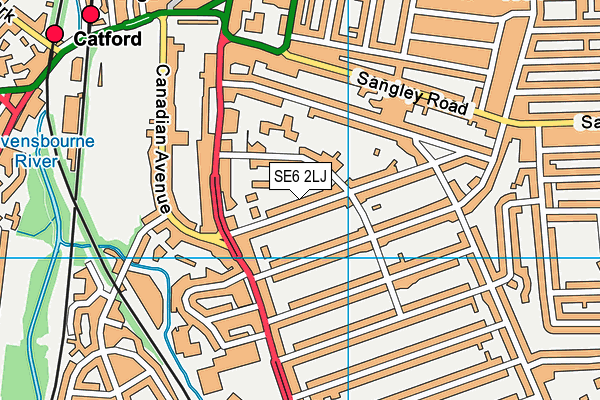 SE6 2LJ map - OS VectorMap District (Ordnance Survey)