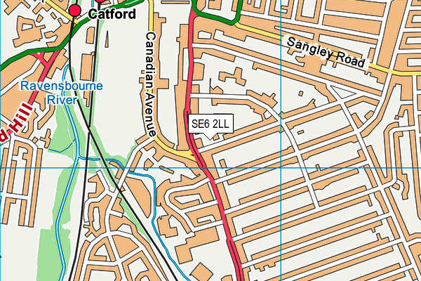 SE6 2LL map - OS VectorMap District (Ordnance Survey)