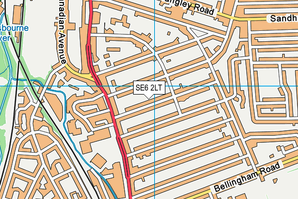 SE6 2LT map - OS VectorMap District (Ordnance Survey)