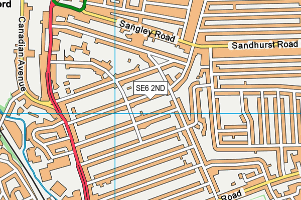 SE6 2ND map - OS VectorMap District (Ordnance Survey)