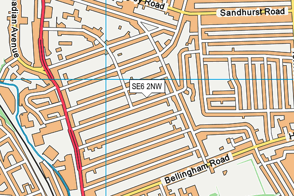 SE6 2NW map - OS VectorMap District (Ordnance Survey)